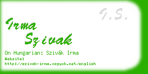 irma szivak business card
